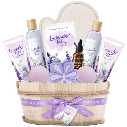 Set de Spa Lavanda Deluxe - 11 Piezas con Aceite Esencial